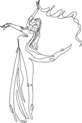 monoline, ballerina, girl dancing
