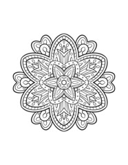 Mandala pattern, round decorative ornament for abstract background or adult coloring book page, vector illustration - 485817058