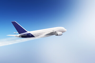 AirBus A380-800 flying , airline tourism transportation , airplane commercial