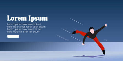 Vector illustration of single men's figure skating competitions in winter sports