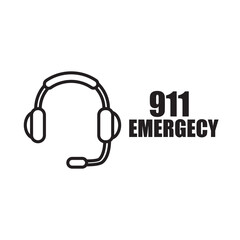 911 emergency call service icon. Vector illustration