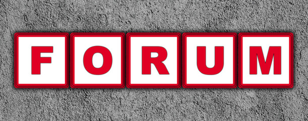 Fototapeta premium Forum Title - Red Square Concept - Wall Background - 3D Illustration