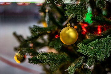 Christmas tree toy on a branch