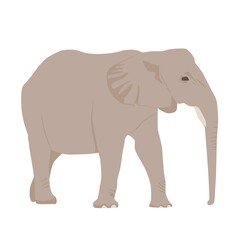 Abstract modern illustration african elephant (Loxodonta) from side, Trendy artistic vector design isolated on white background