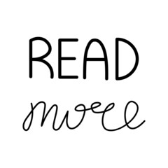 Vector read more text. Lettering.