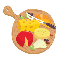 Cartoon Round Cheese Board