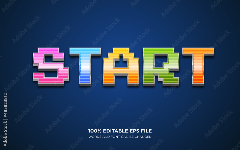 Poster game 3d editable text style effect