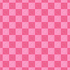 Seamless pattern line heart background