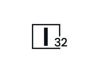 I32, 32I Initial letter logo