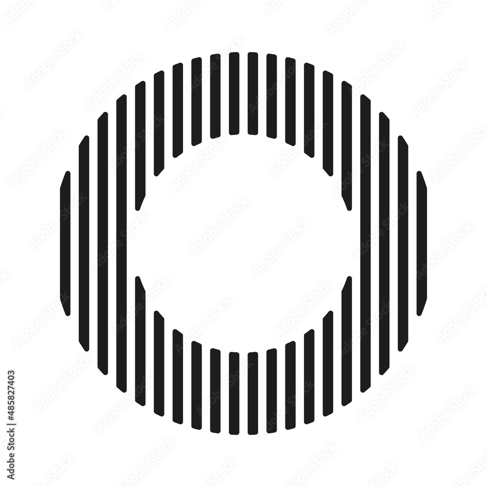 Aufkleber abstract linear circle element. lines in circular shape. vector isolated on white.