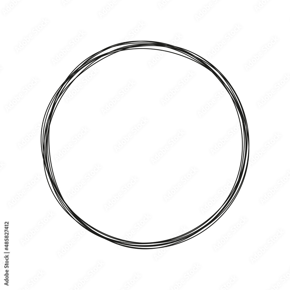Aufkleber continuous line circle. minimalism linear art concept. vector isolated on white.