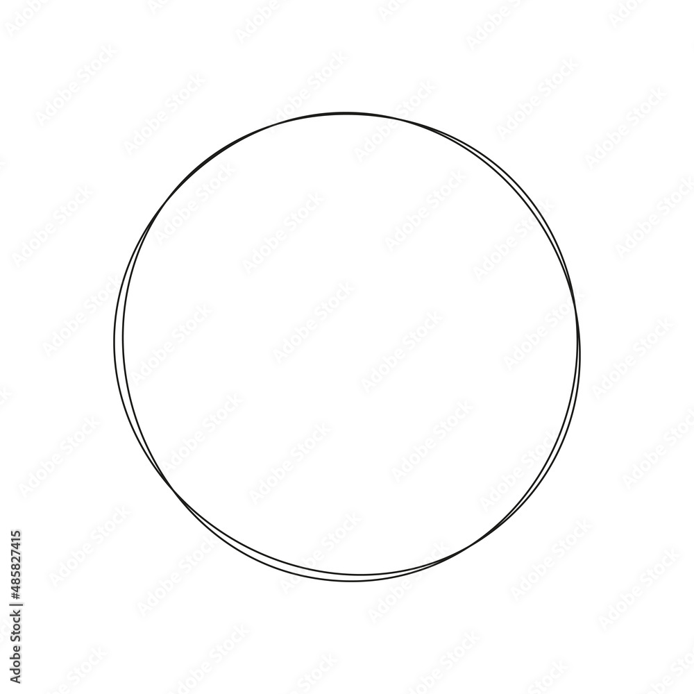 Poster continuous line circle. minimalism linear art concept. vector isolated on white.