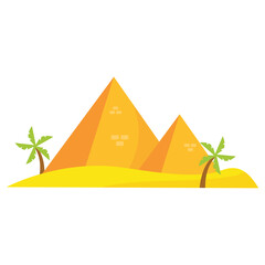 Two Pyramids In Desert