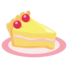Cartoon Cheesecake Slice