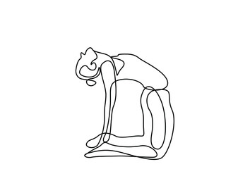 an athlete woman doing a stretch drawing style concept