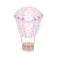Vector colored balloon for pink and purple travel. Balloon on a white background from