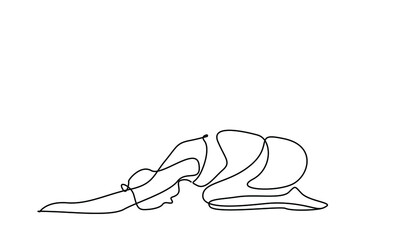 an athlete woman doing a stretch drawing style concept