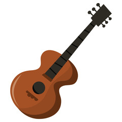 Naklejka premium Cartoon Acoustic Guitar