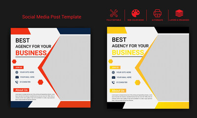 Digital marketing agency and corporate social media post Design