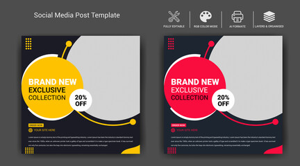 Fashion sale social media post templates and Shopping sale social media post templates