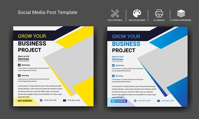 Fototapeta premium marketing agency and corporate social media post Design