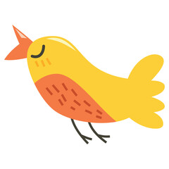 Cartoon Whimsical Yellow Bird