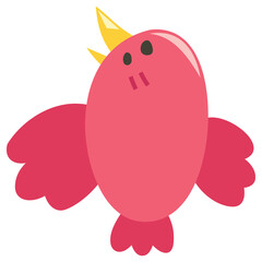 Cartoon Whimsical Pink Bird