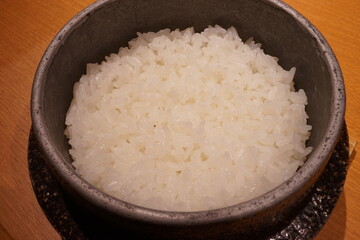 Japanese Rice into hagama cast iron rice cooker - お米 お釜
