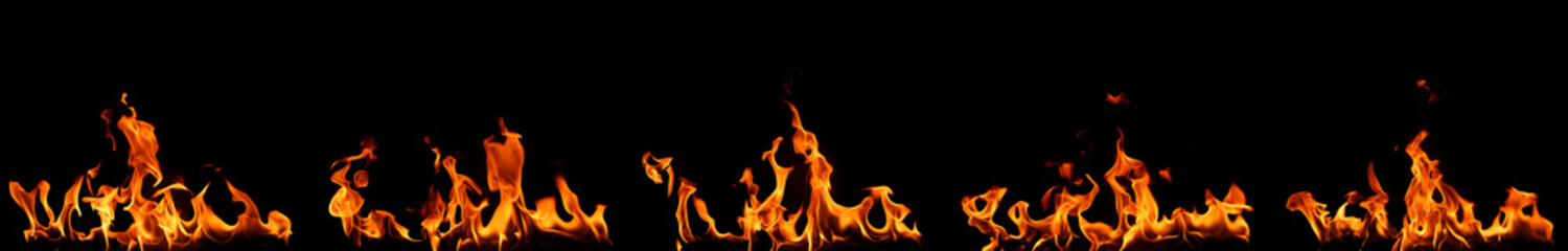 pile heat fire flame isolated black background    