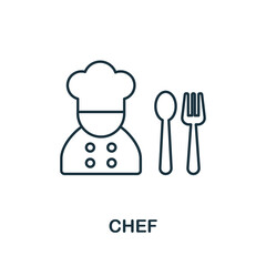 Chef icon. Line element from restaurant collection. Linear Chef icon sign for web design, infographics and more.