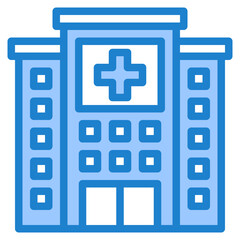 Obraz premium hospital building blue style icon