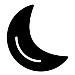 moon crescent icon vector logo solid style