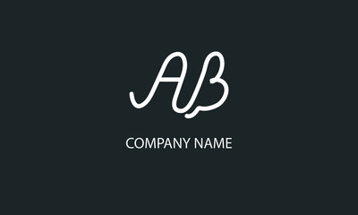 initial letter AB or BA letter golden ratio abstract monogram vector logo template