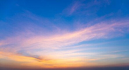 Naklejka na ściany i meble Sunset sky or evening time blue sky and white clouds.