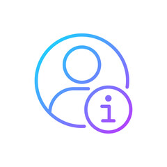 Personal profile gradient linear vector icon. Client id and account. Purchases history. Online shopping. Thin line color symbol. Modern style pictogram. Vector isolated outline drawing