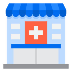 Obraz premium hospital building flat style icon