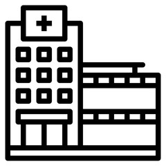 hospital building outline style icon