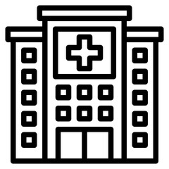 hospital building outline style icon - 485835445