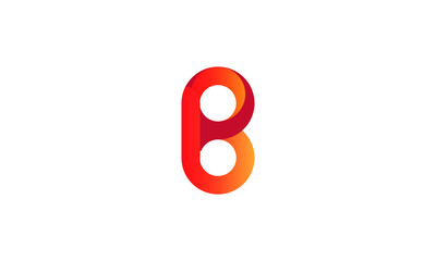 B letter abstract monogram vector logo template