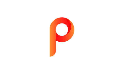 P letter golden ratio abstract monogram vector logo template
