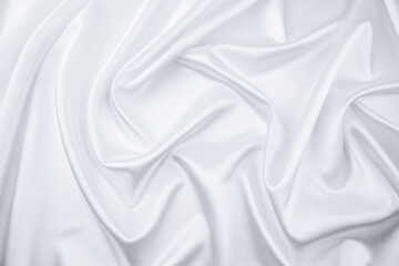 Naklejka premium close up of white silk textured cloth background