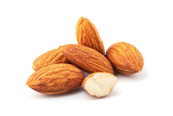 Almonds isolated on white background