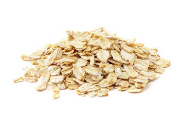 pile of oatmeal isolated on white background