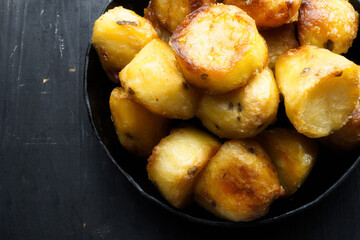 rustic golden english roasted duck fat potatoes