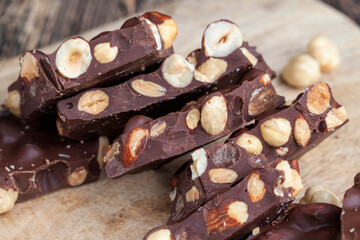 homemade chocolate with a large number of nuts