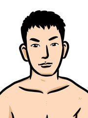 Fototapeta premium cute man cartoon on white background