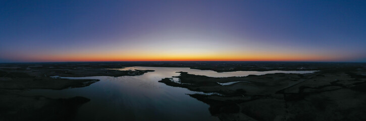 Fototapeta na wymiar Sunrise Panorama Aerial View