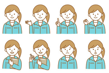 人 作業着  イラスト AI 素材 ベクター