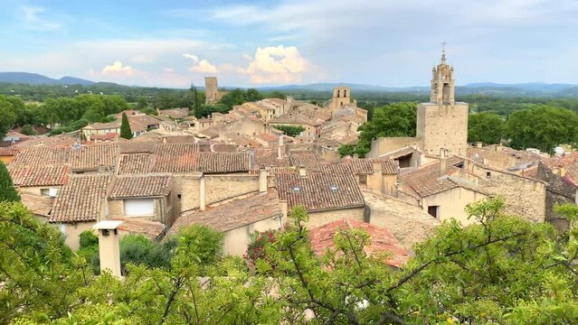 Rooftops of the village of Cucuron in the Luberon valley in Provence, France