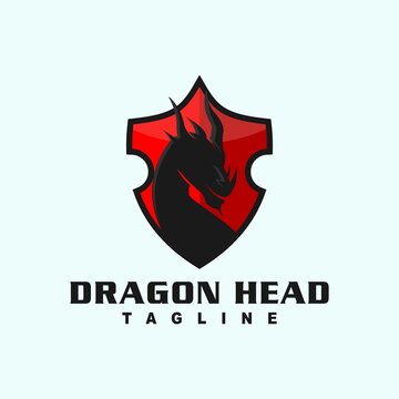 
dragon logo design in shield